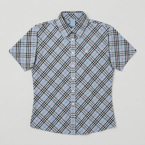 Burberry Vintage Blue Check Short Sleeve Shirt