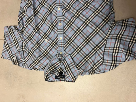 Burberry Vintage Blue Check Short Sleeve Shirt