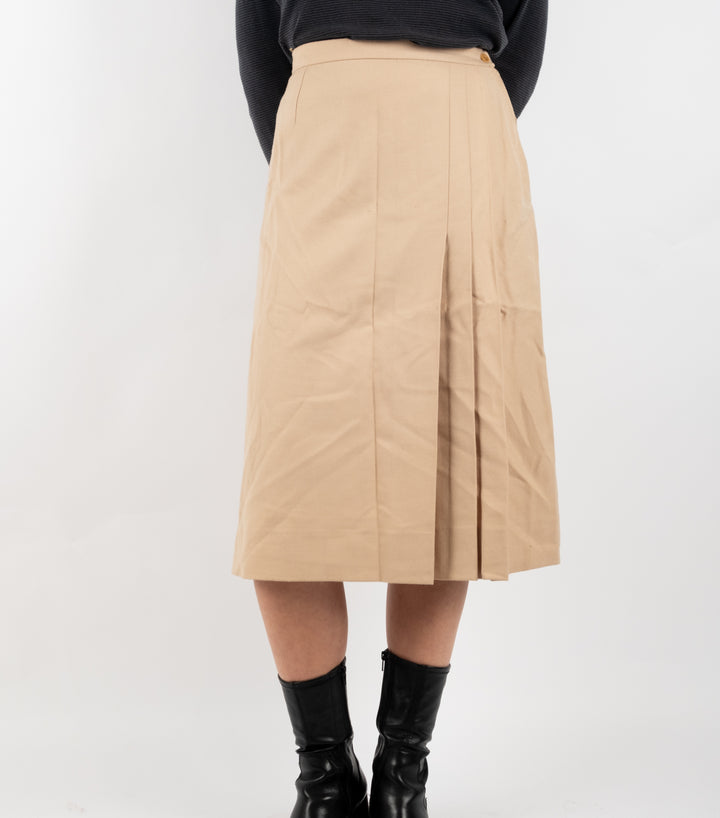 Beige Pleated Skirt