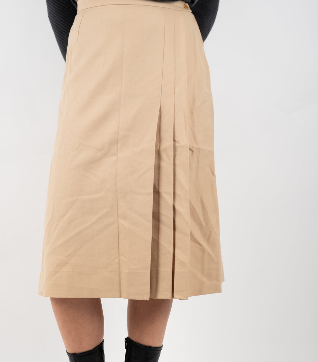Beige Pleated Skirt