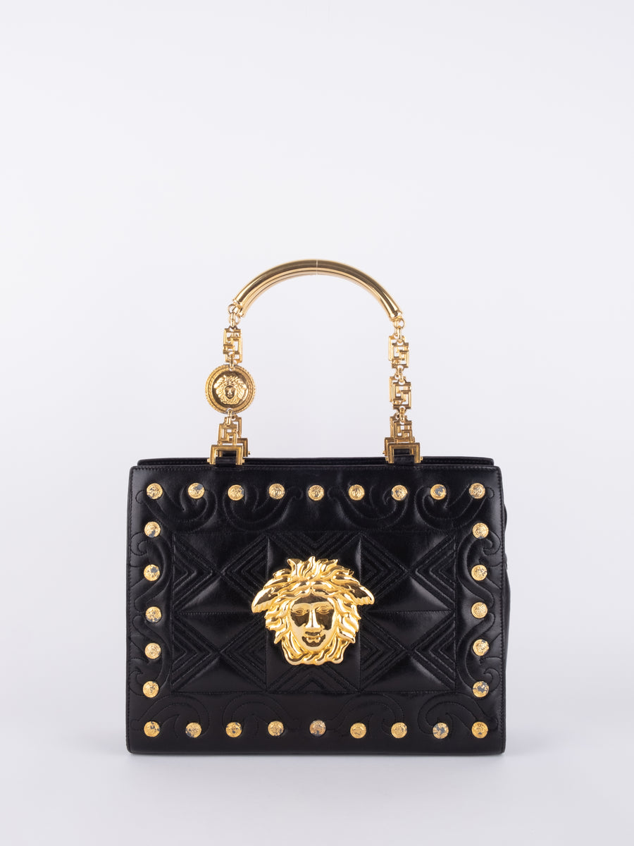 GIANNI VERSACE Vintage Medusa Studded Mini Bag – Extremely Rare