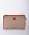 Celine Macadam Vintage Beige Zip Clutch