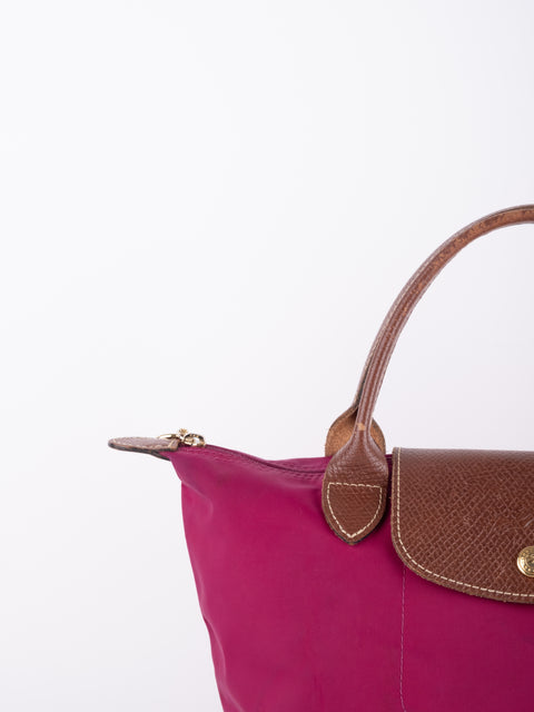 LONGCHAMP Vintage Le Pliage Fuchsia Small Handbag