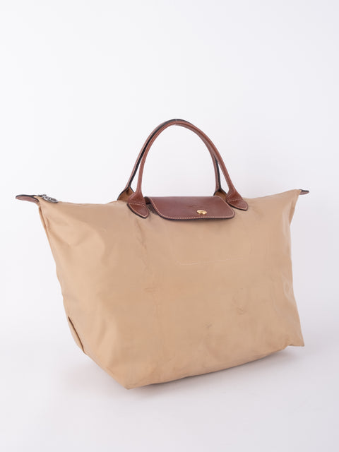LONGCHAMP Vintage Le Pliage Beige Small Handbag