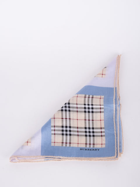 Burberry Vintage Blue Check Cotton Scarf