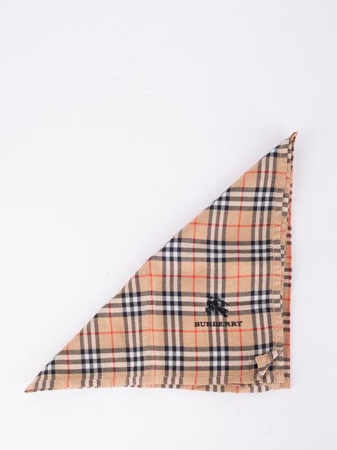 Burberry Vintage Beige Check Cotton Scarf