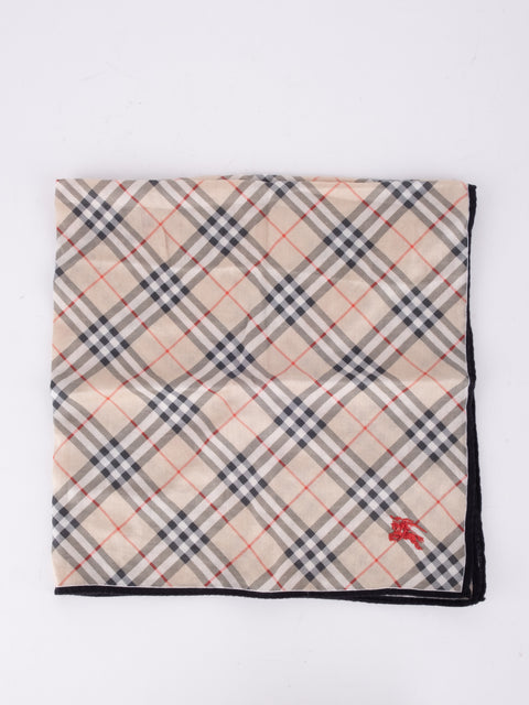 Burberry Vintage Light Beige Check Cotton Scarf