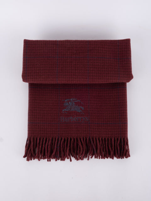 Burberrys Vintage Burgundy Check Scarf