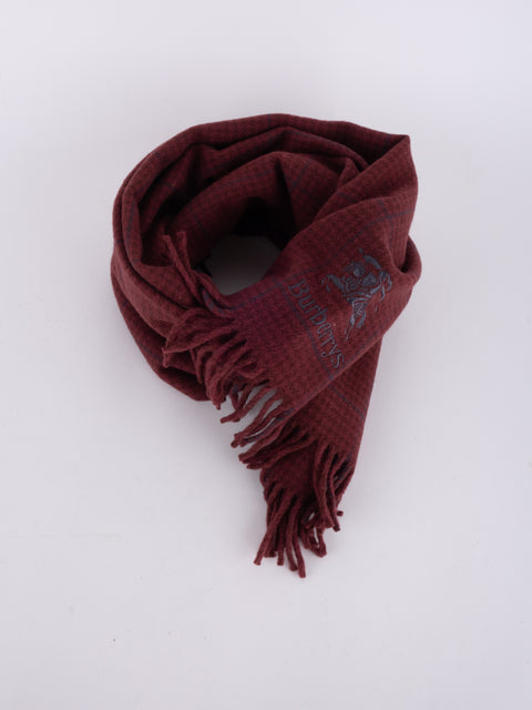 Burberrys Vintage Burgundy Check Scarf