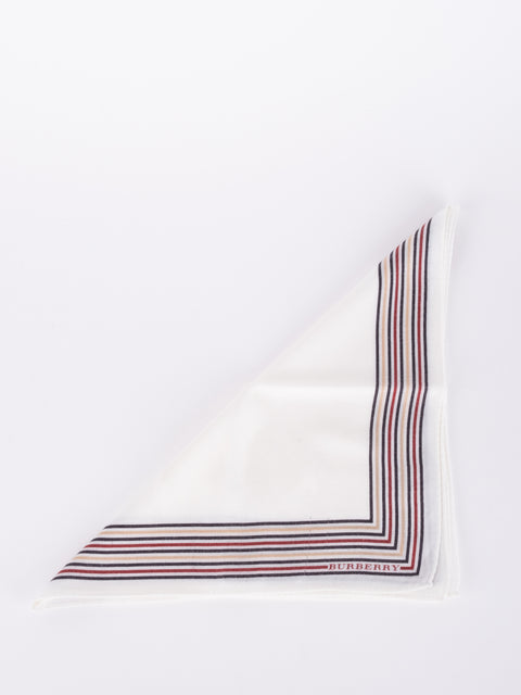 BURBERRY Vintage Striped Border Cotton Scarf