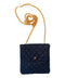 Chanel Vintage Quilted Satin Micro Flap Bag Necklace Pouch - Black 1988 נדיר במיוחד