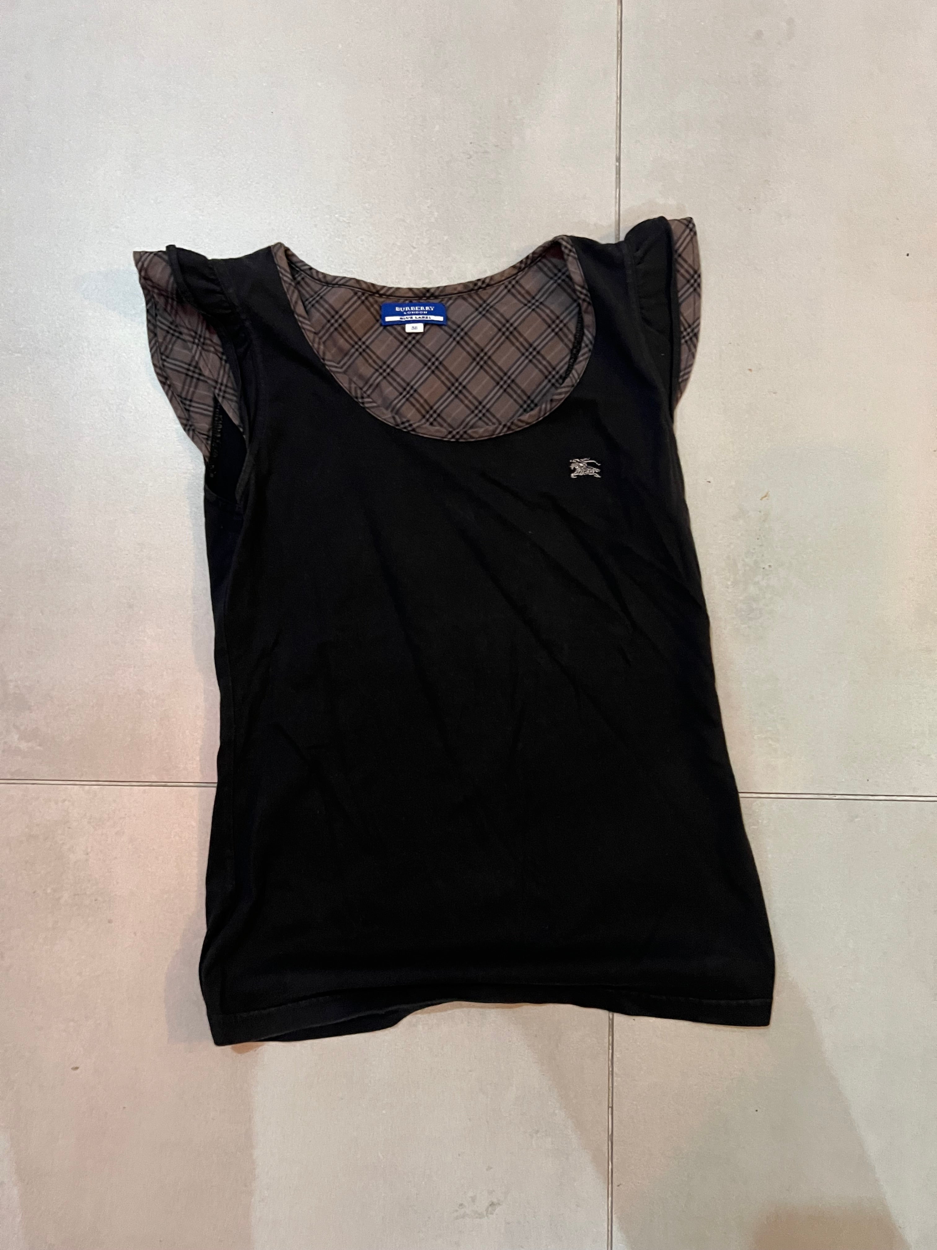 BURBERRY Stretch Top Black Check
