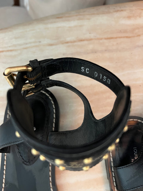 LOUIS VUITTON Passenger Flat Ankle Cuff 37 size