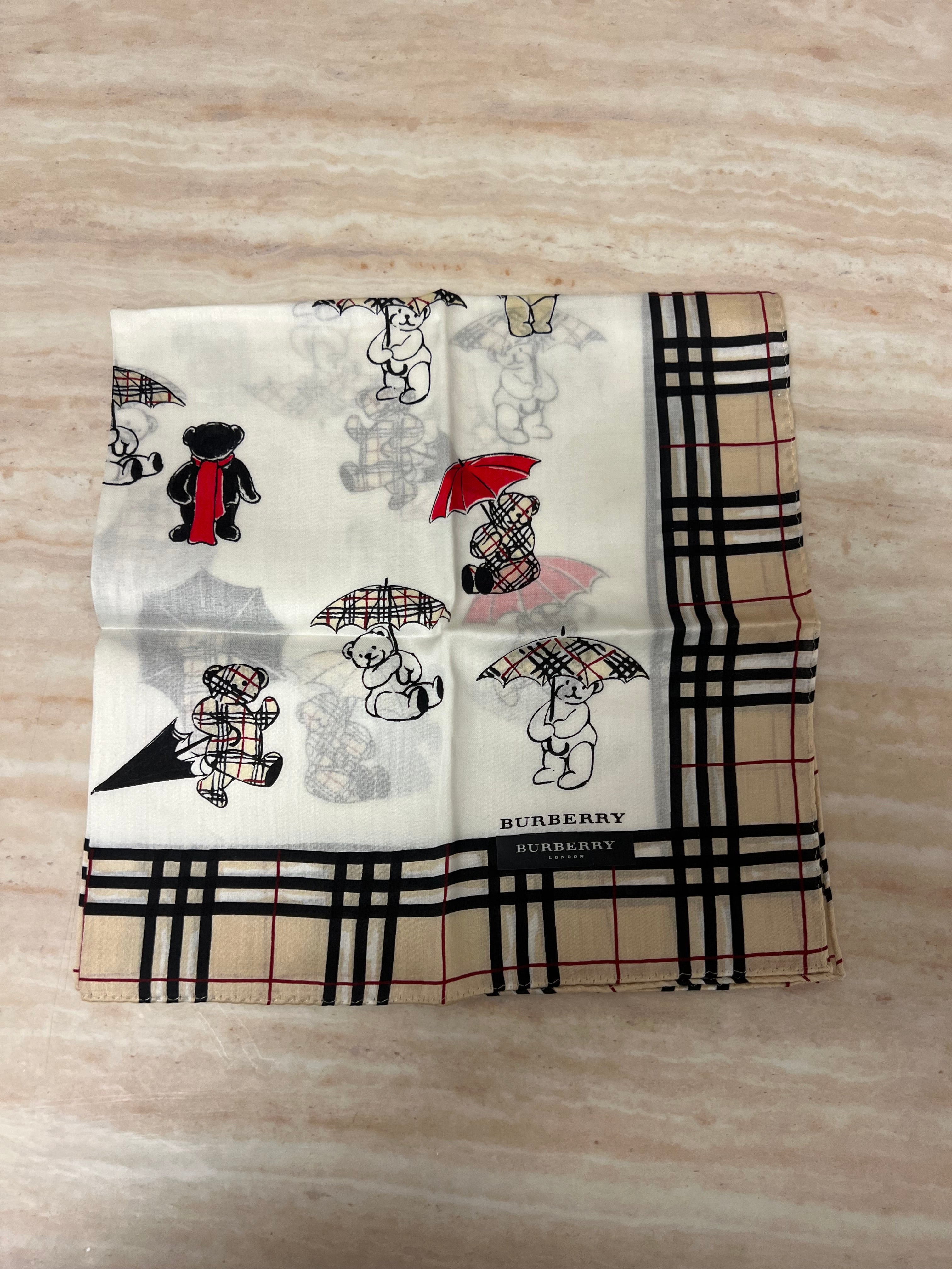 Burberrys Illustrated Cotton Handkerchief
