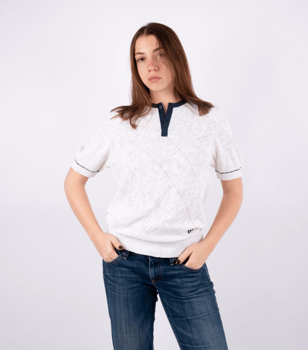 White Knitted Shirt - Volver