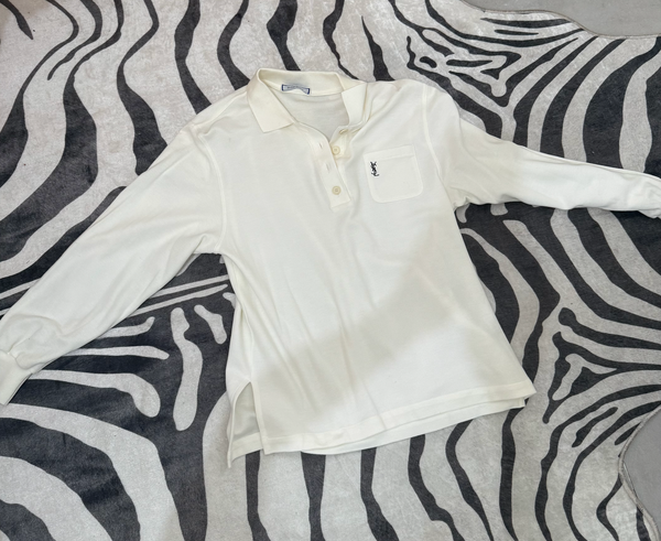 YVES SAINT LAURENT Polo Shirt Long Sleeve White