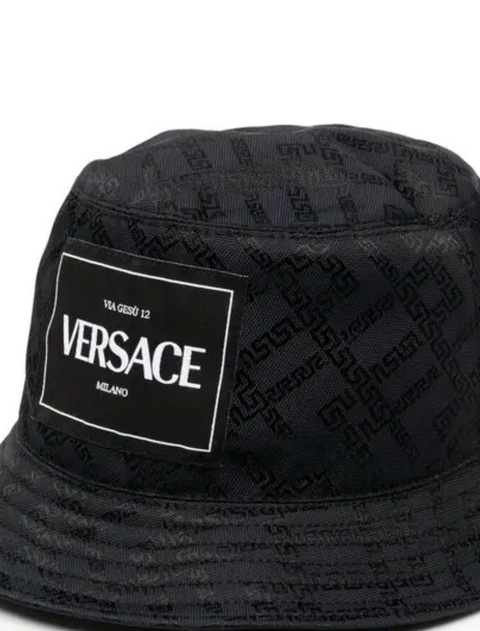 Versace Quilted Black Bucket Hat
