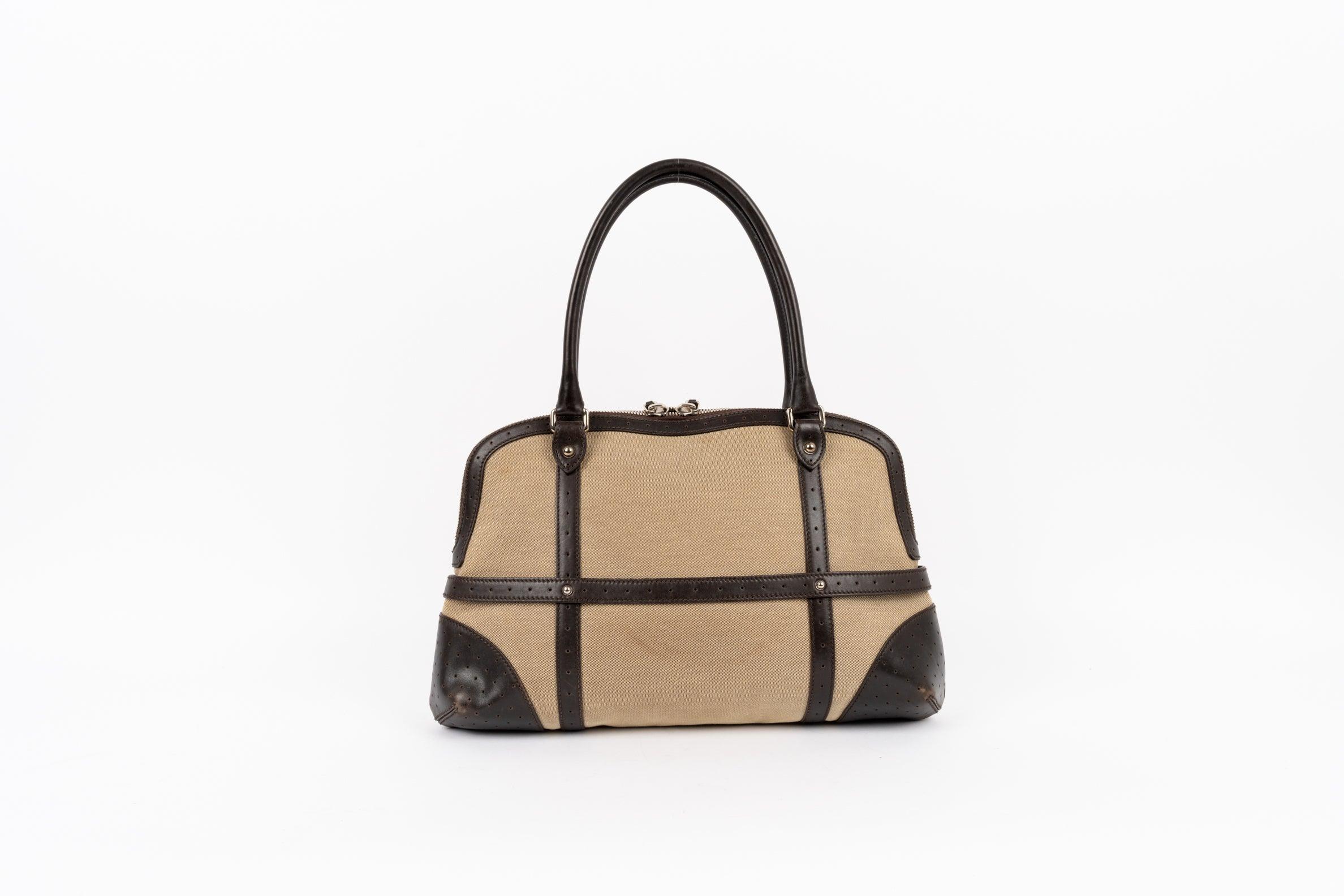 Brown-Beige Vintage Side Bag - Volver