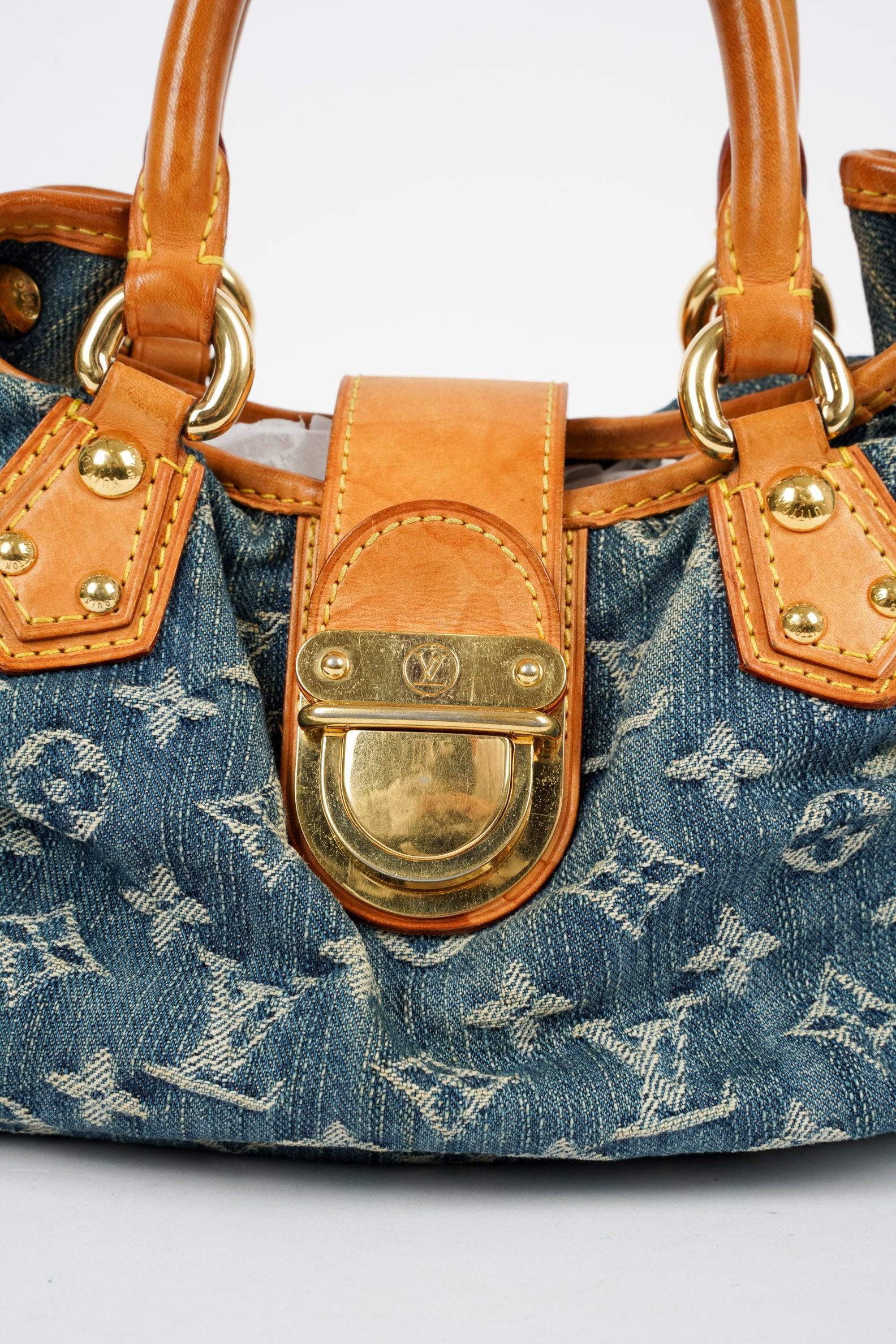 Vintage Monogram Denim Pleaty Handbag - Volver