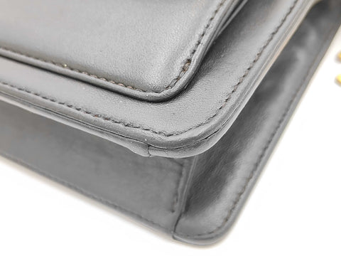 Chanel Black Leather Coco Mark Turn-Lock Wristlet Clutch Bag) 1996 נדיר במיוחד