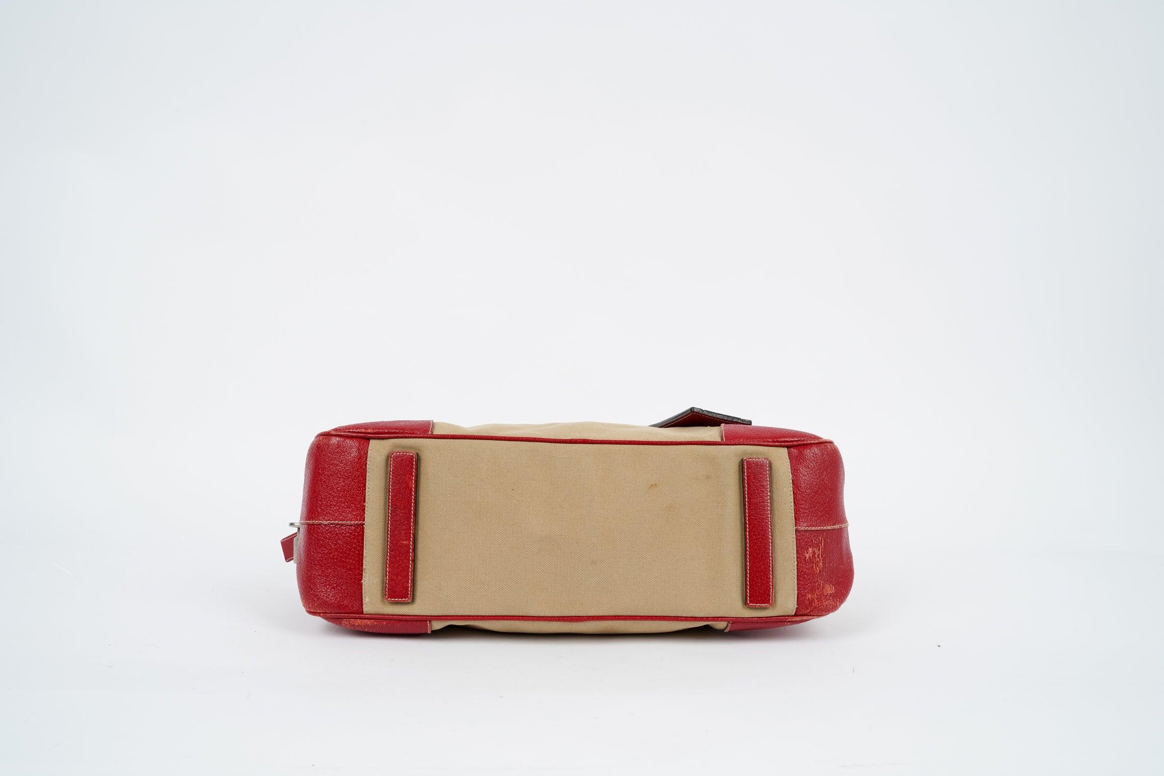 Beige Red Leather Bag - Volver