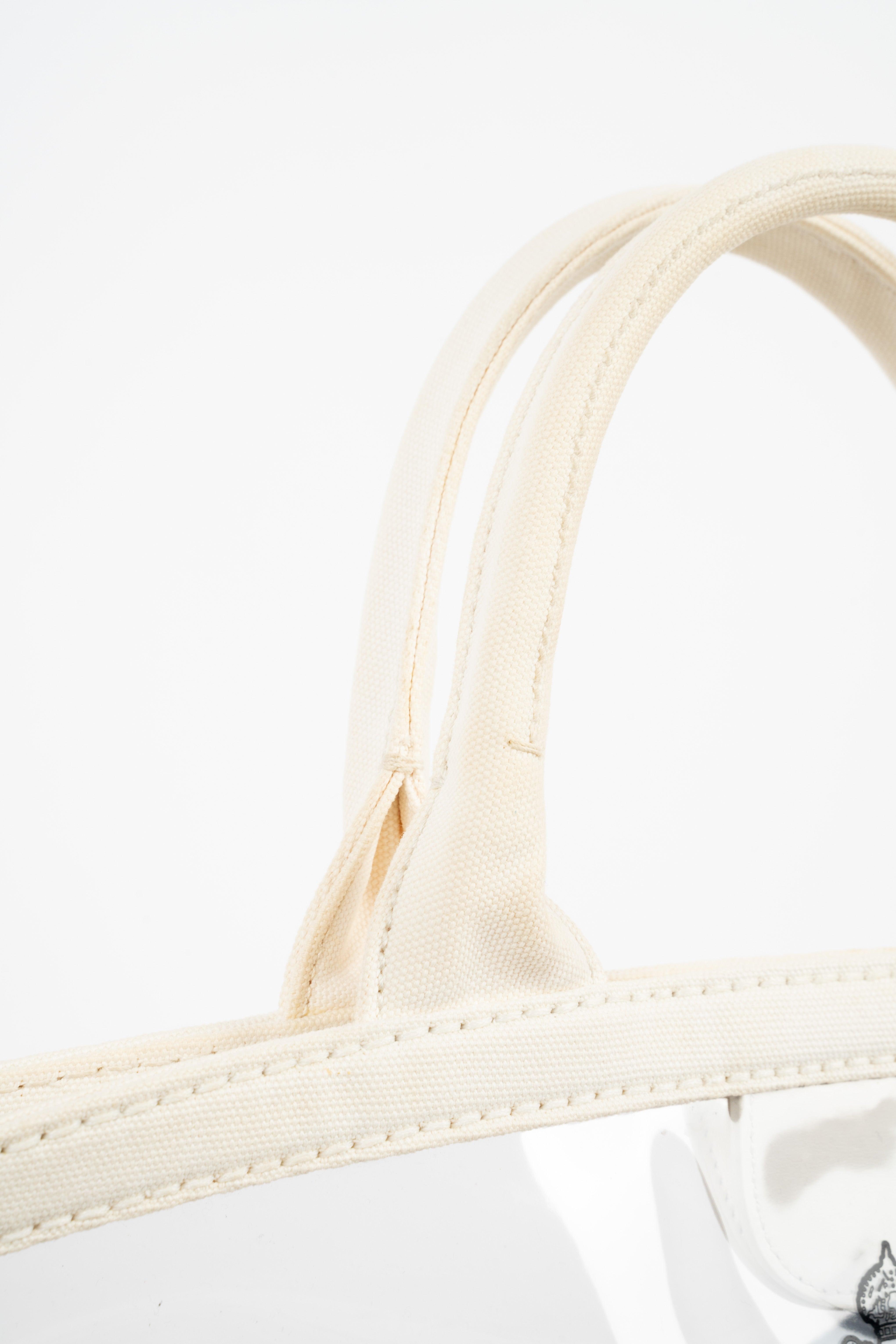 Plexiglass Calfskin Small Shopper Tote White Bag - Volver
