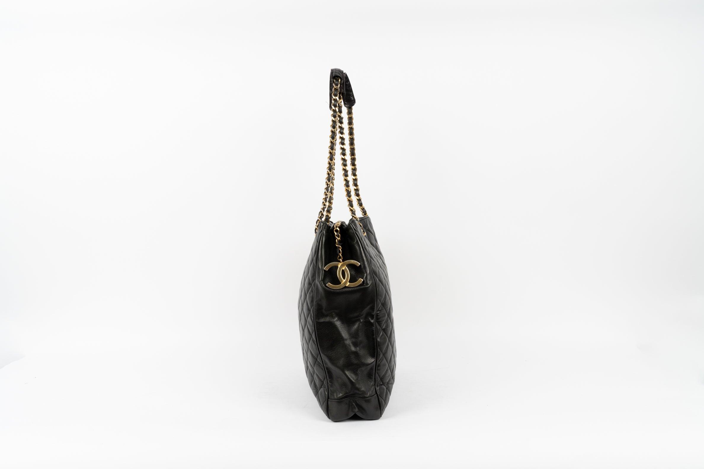 Gold-Black Leather Side Bag - Volver