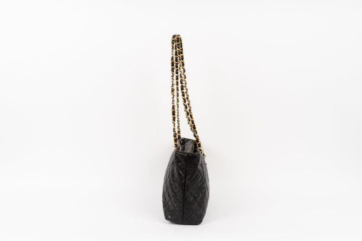 Black-Gold Leather Side Bag - Volver