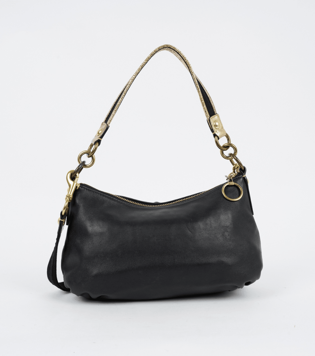 Black-Gold Leather Bag - Volver