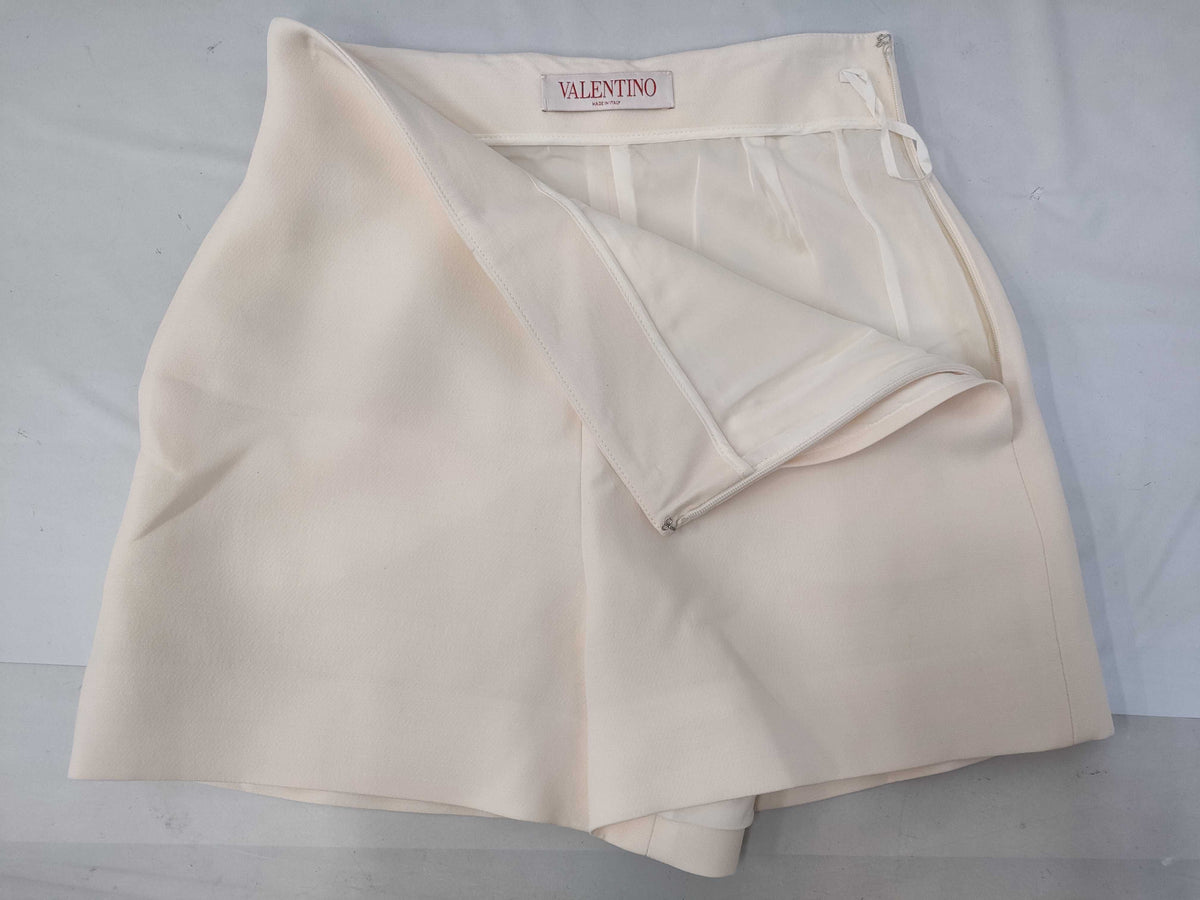 Valentino Vintage Ivory Tailored Shorts