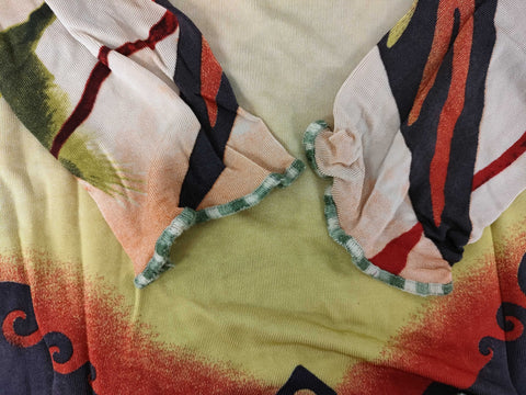JEAN PAUL GAULTIER MAILLE Vintage Abstract Print Mesh Top פריט אספנות נדיר 2002'