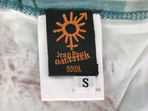 JEAN PAUL GAULTIER SOLEIL Vintage Printed Mesh Long Sleeve Top 90'