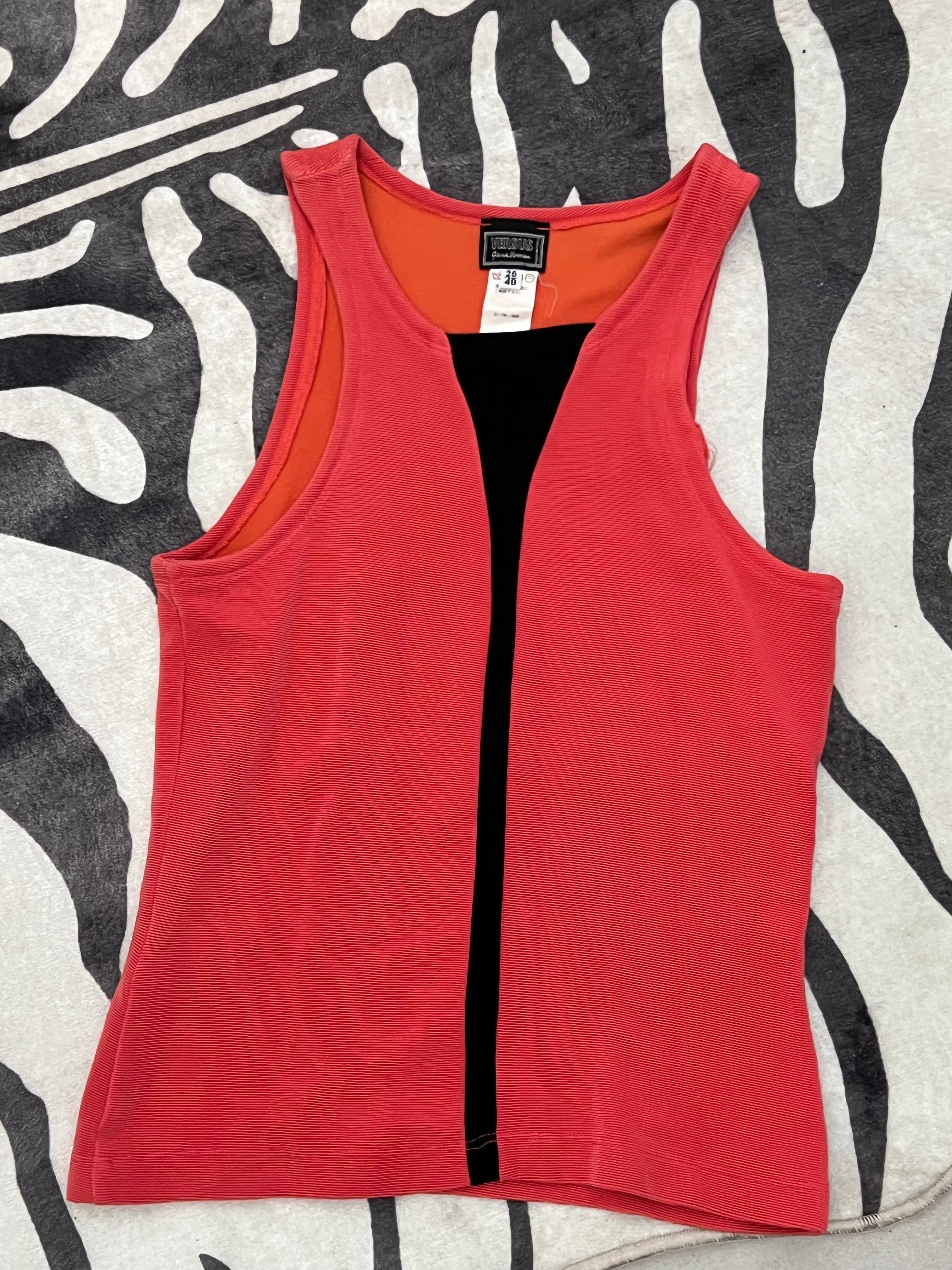 VERSUS Versace Sleeveless Top Red Zip