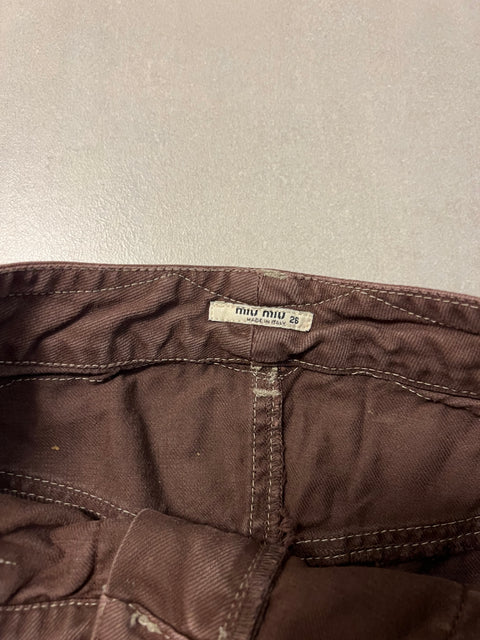 Miu Miu Brown Denim Mini Skirt Y2K