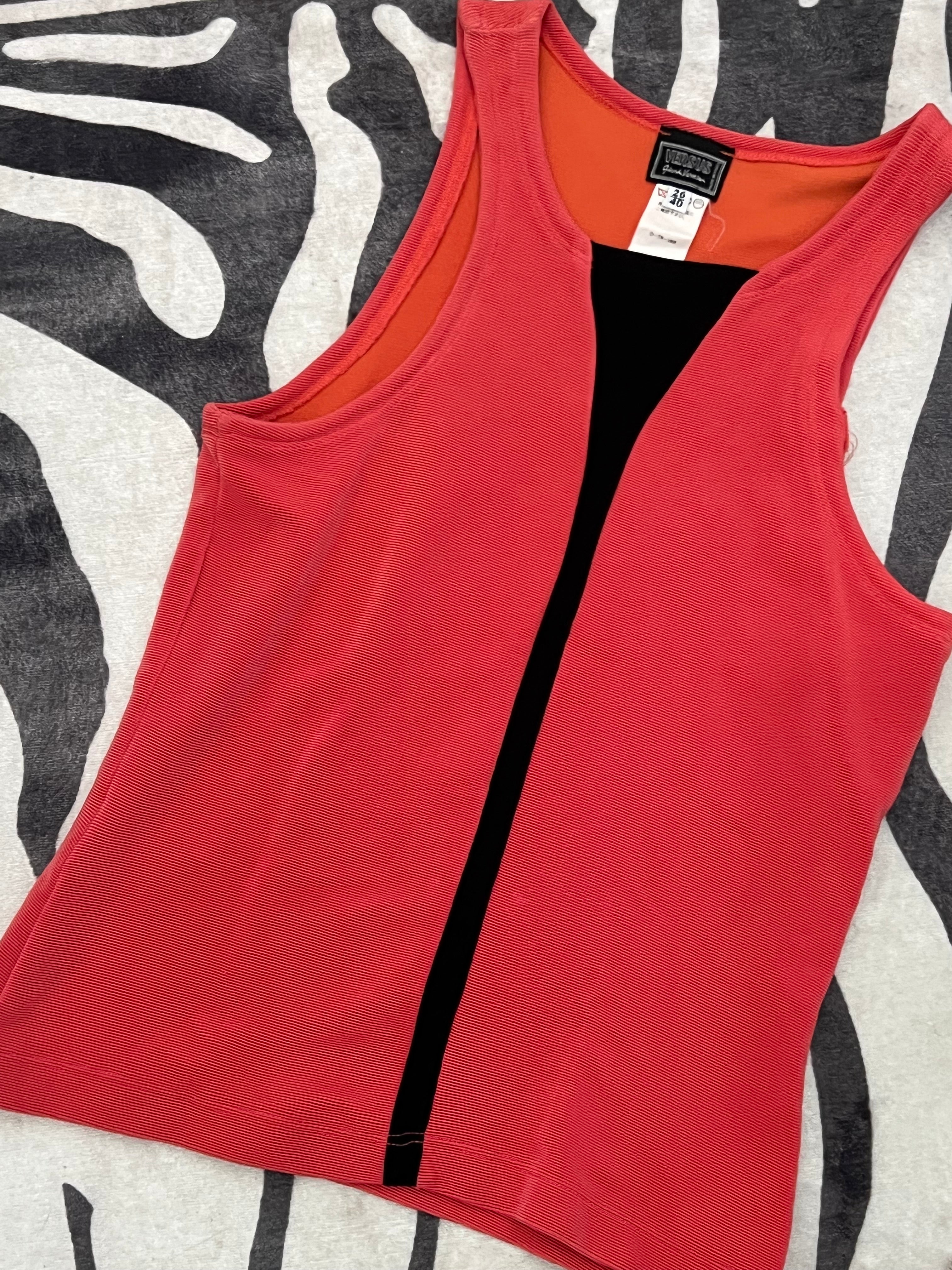VERSUS Versace Sleeveless Top Red Zip