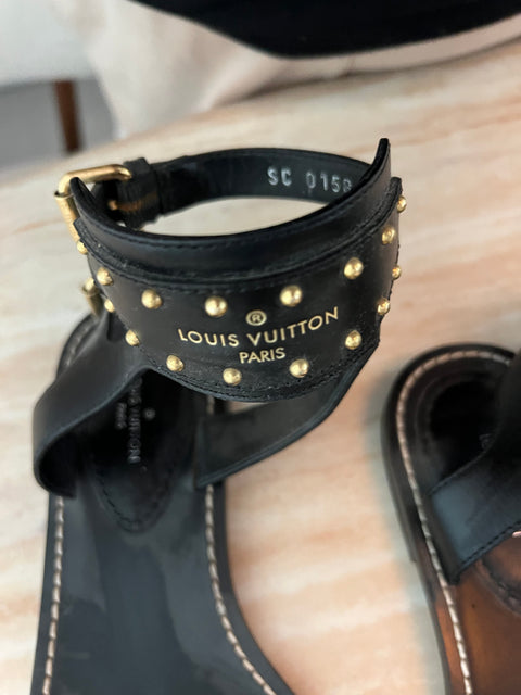 LOUIS VUITTON Passenger Flat Ankle Cuff 37 size