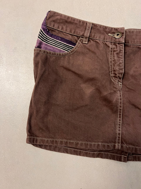 Miu Miu Brown Denim Mini Skirt Y2K