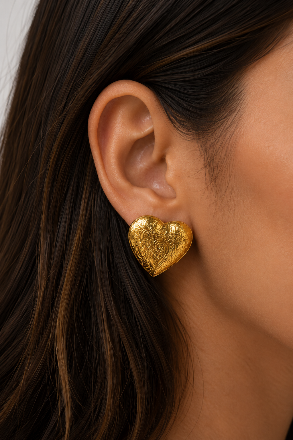 Saint Laurent Large Heart Clip Earrings