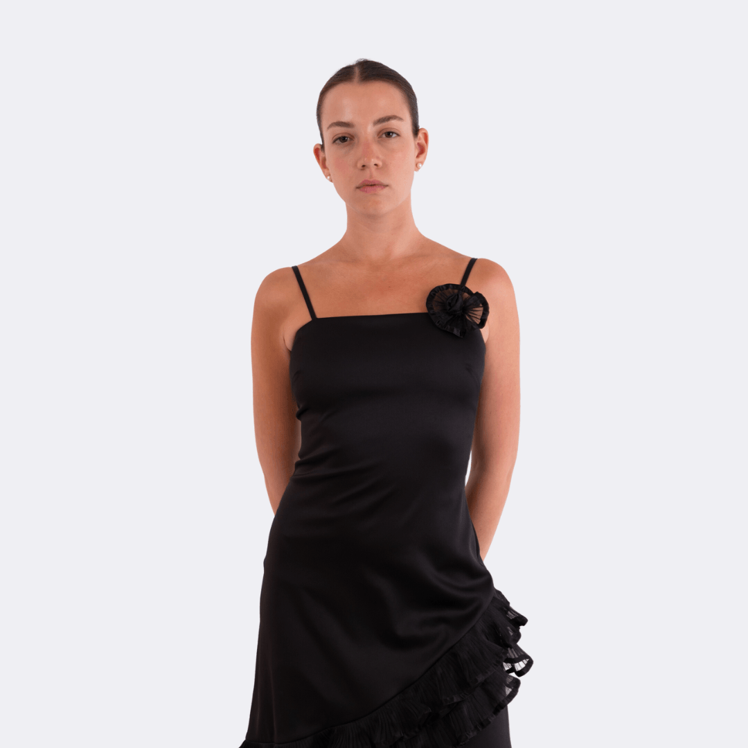 שמלה שחורה פרח וינטג' - Volver