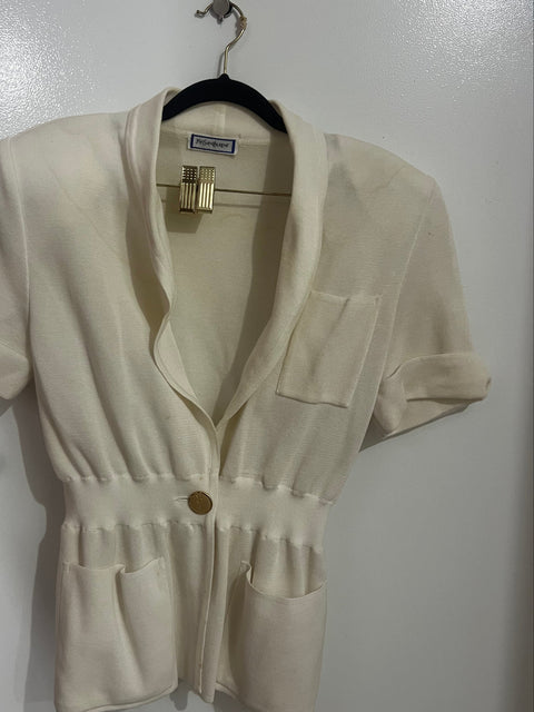 Yves Saint Laurent Vintage Ivory Short Sleeve Jacket