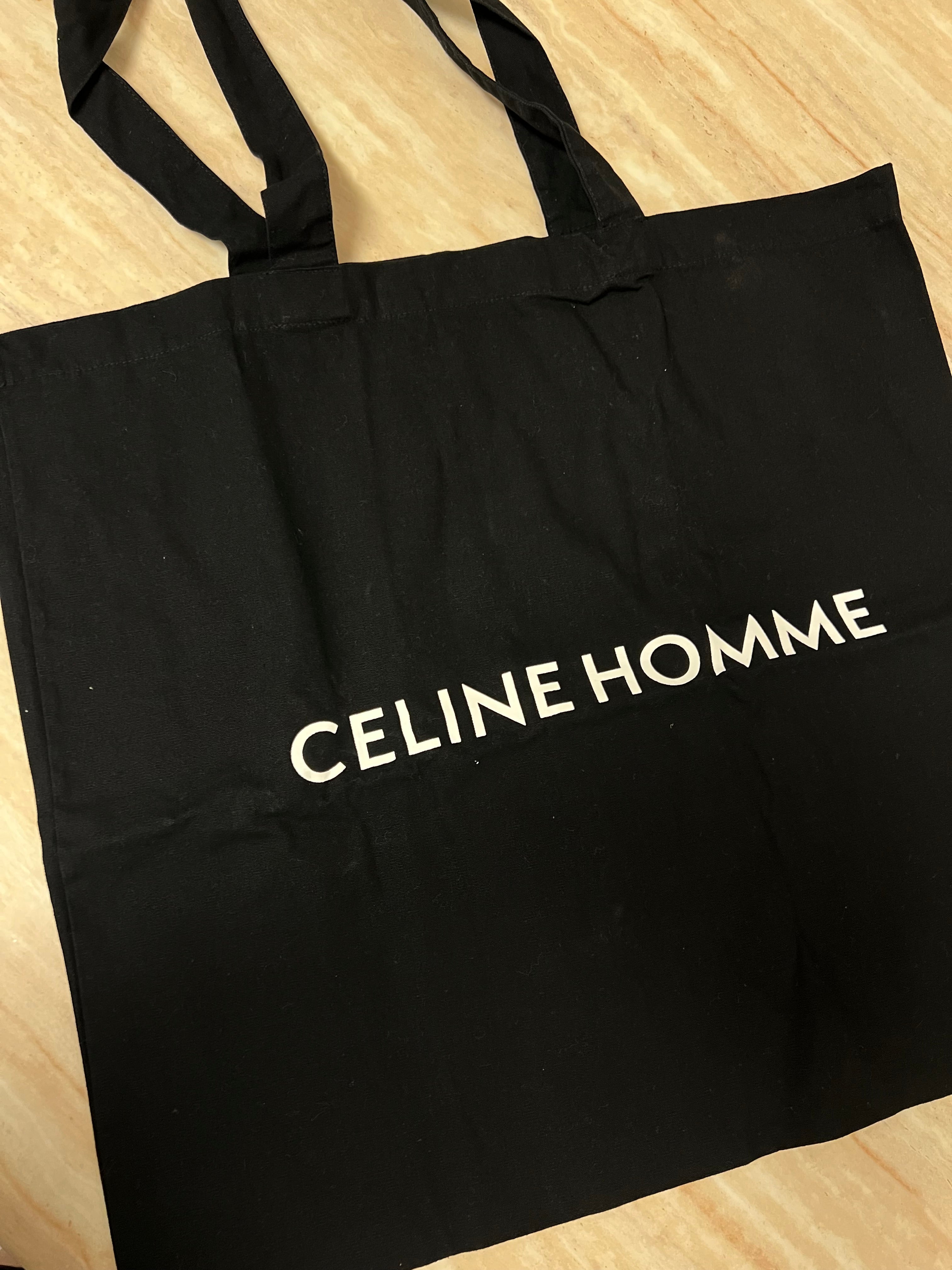 Celine Homme Cotton Tote Bag Black