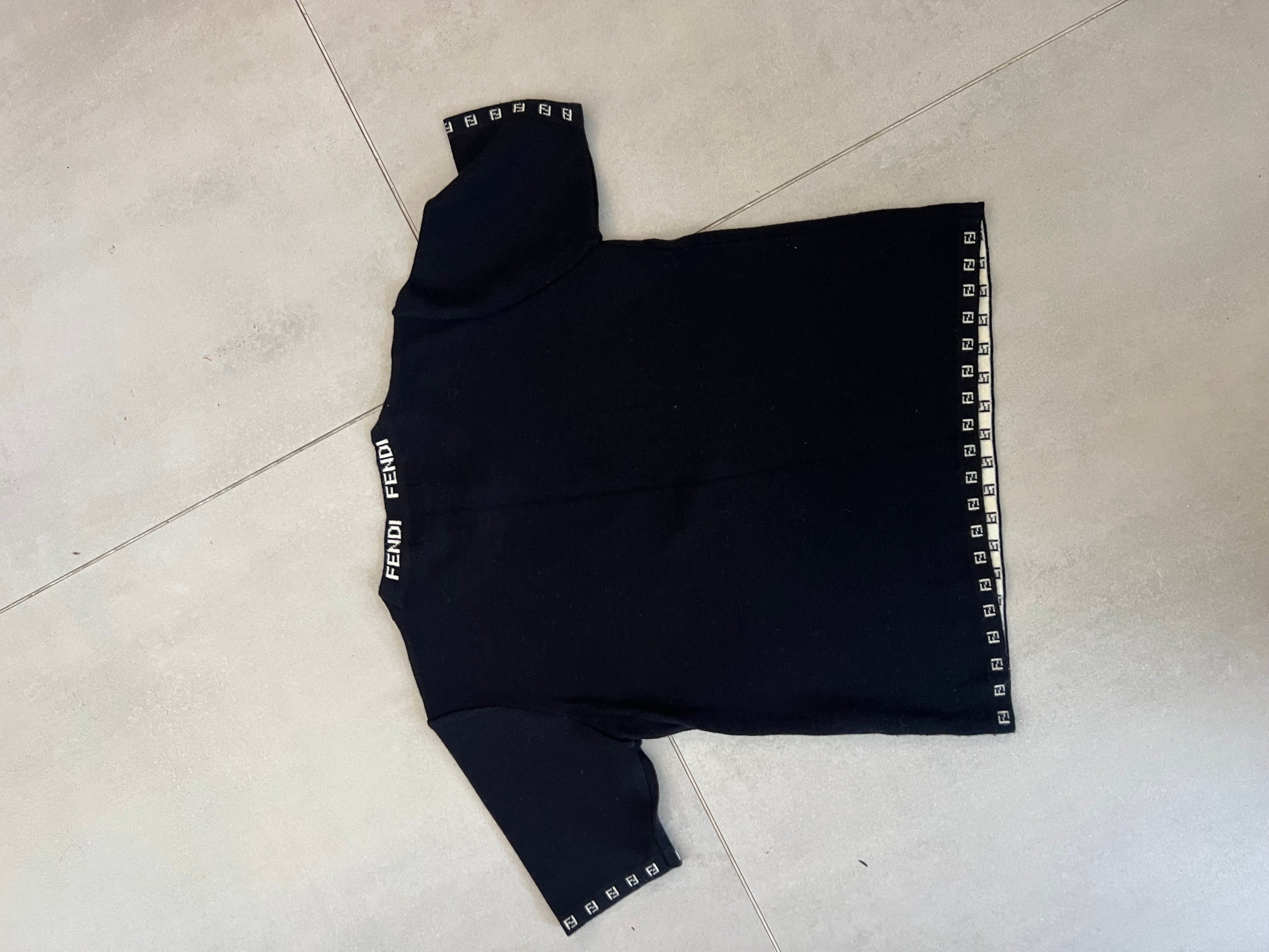 FENDI Knit Stretch Top Black