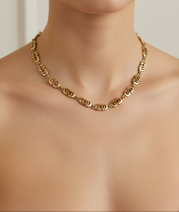 Christian Dior Vintage CD Link Necklace