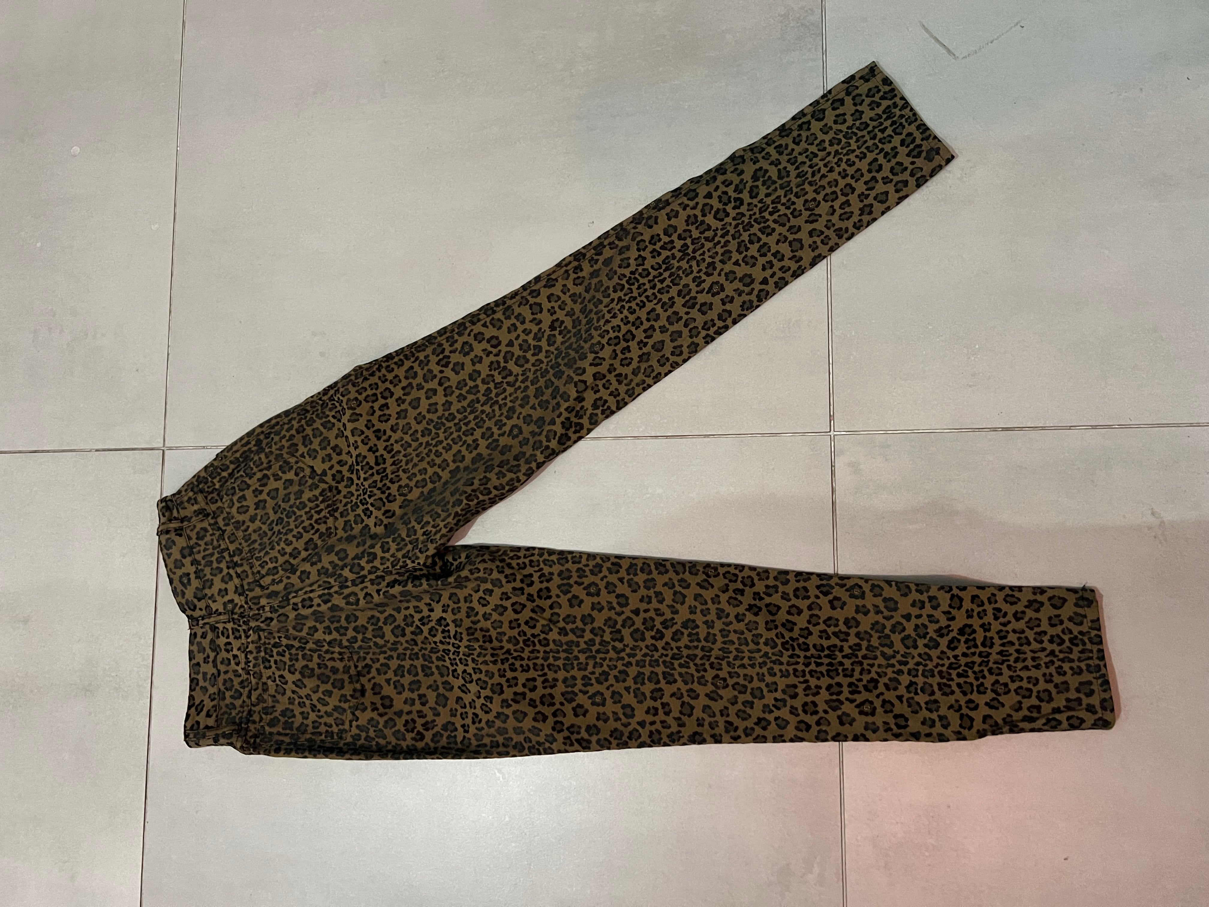 FENDI Leopard Print Pants Brown Black