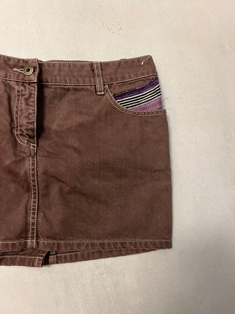 Miu Miu Brown Denim Mini Skirt Y2K