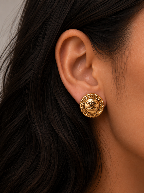 CHANEL Karl Lagerfeld Vintage CC Clip-On Earrings