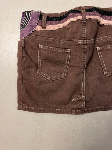 Miu Miu Brown Denim Mini Skirt Y2K