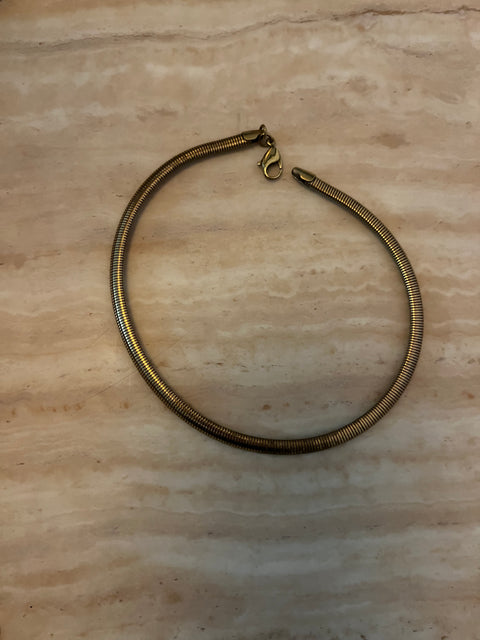 Vintage Gold-Tone Snake Chain Choker Necklace