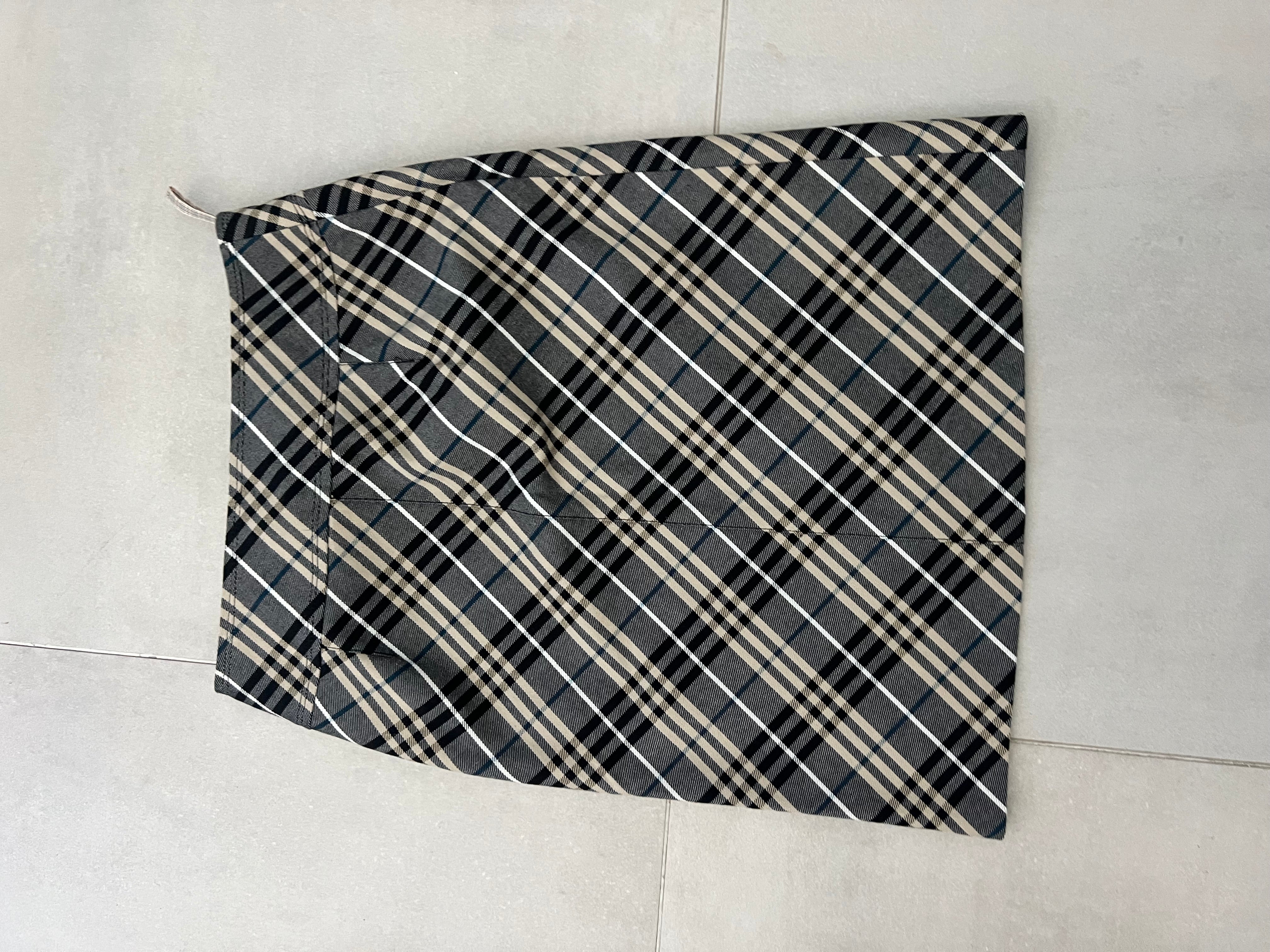 BURBERRY Check Mini Skirt Grey