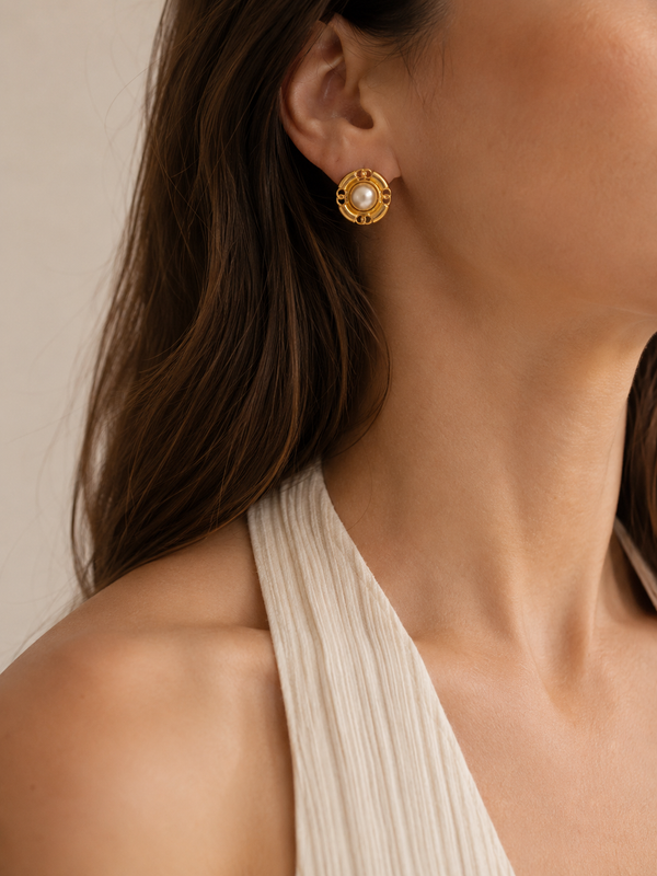 CHANEL Karl Lagerfeld Era Pearl Clip-On Earrings